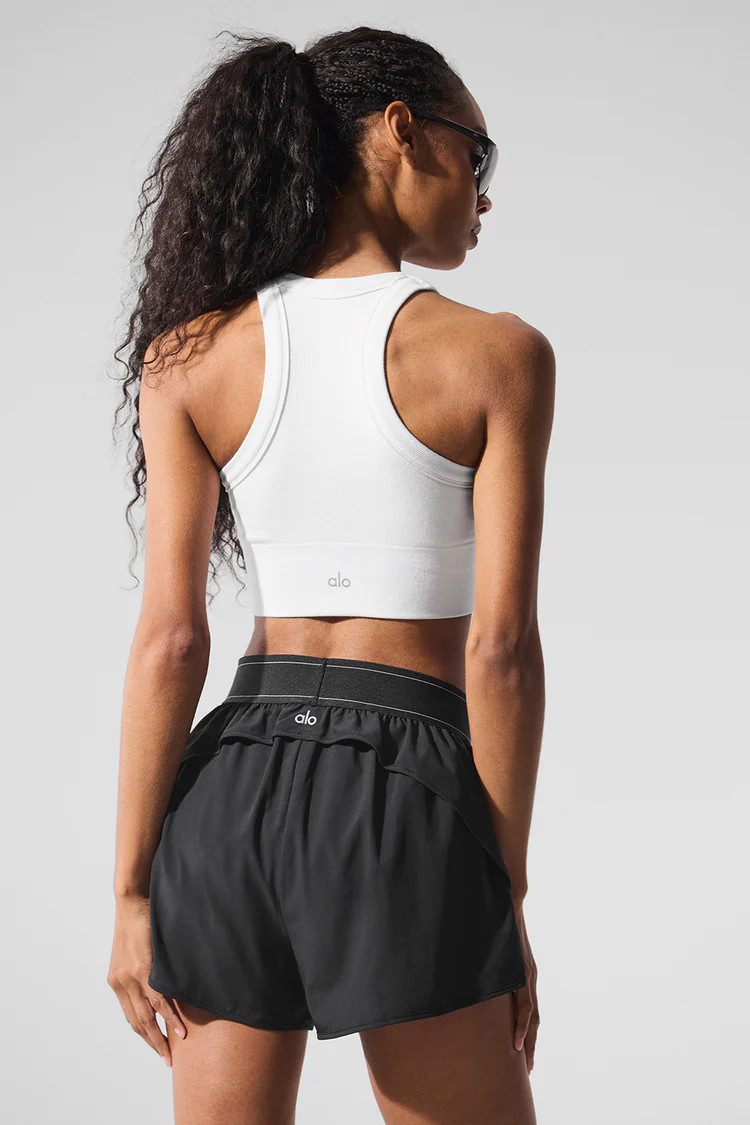 Seamless Delight High Neck Bra - White | Alo Yoga (US)