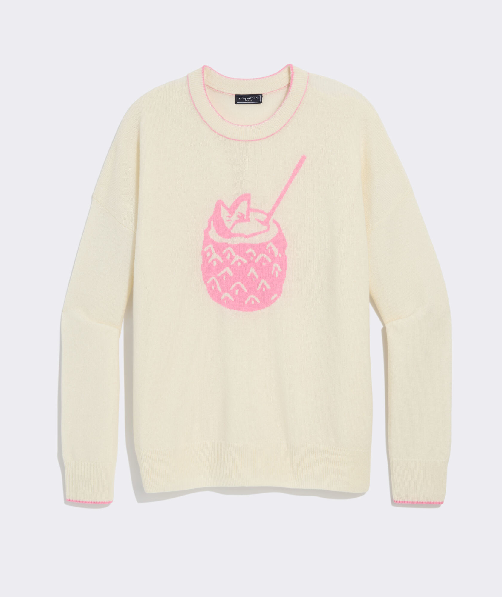 Seaspun Cashmere Pineapple Drink Crewneck | vineyard vines