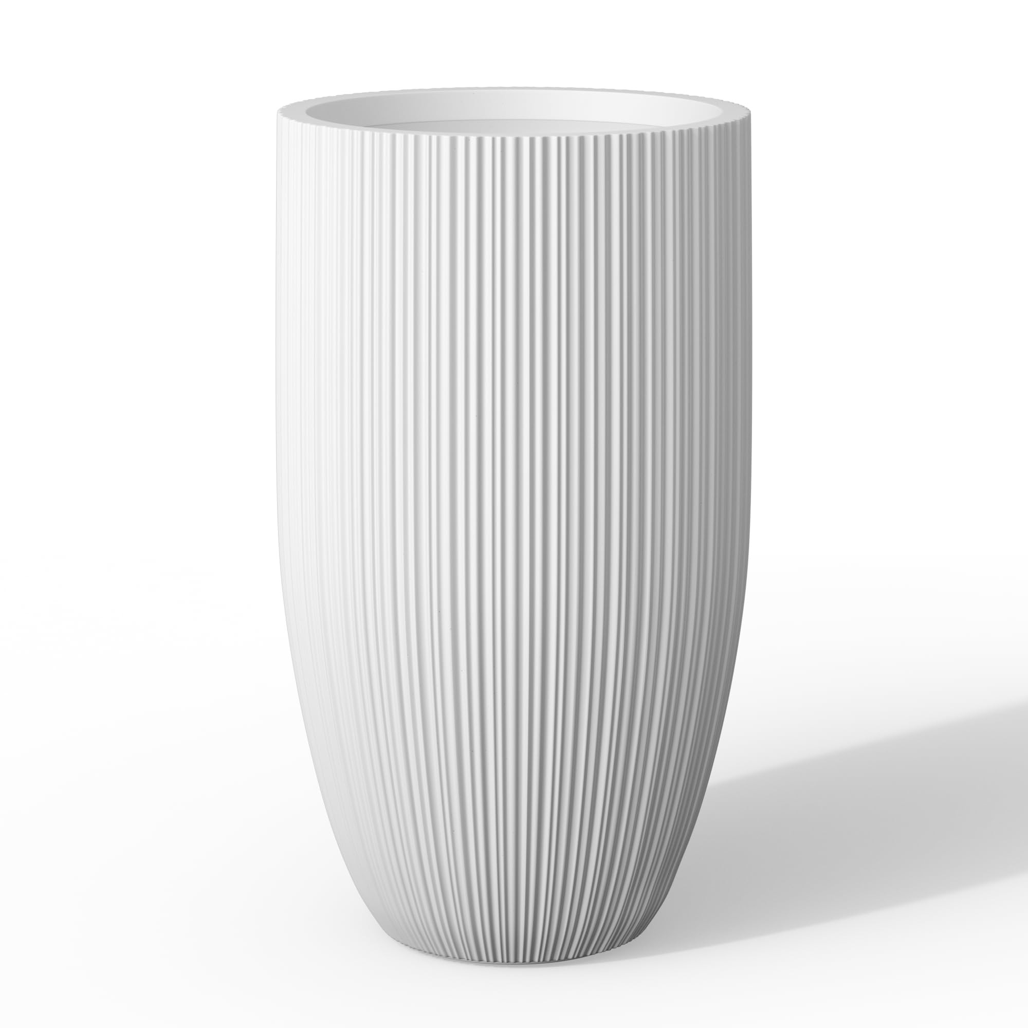 Kante 24 Inch Tall Round Concrete Planter, Large Indoor Outdoor Plant Pots with Drainage Hole and... | Amazon (US)