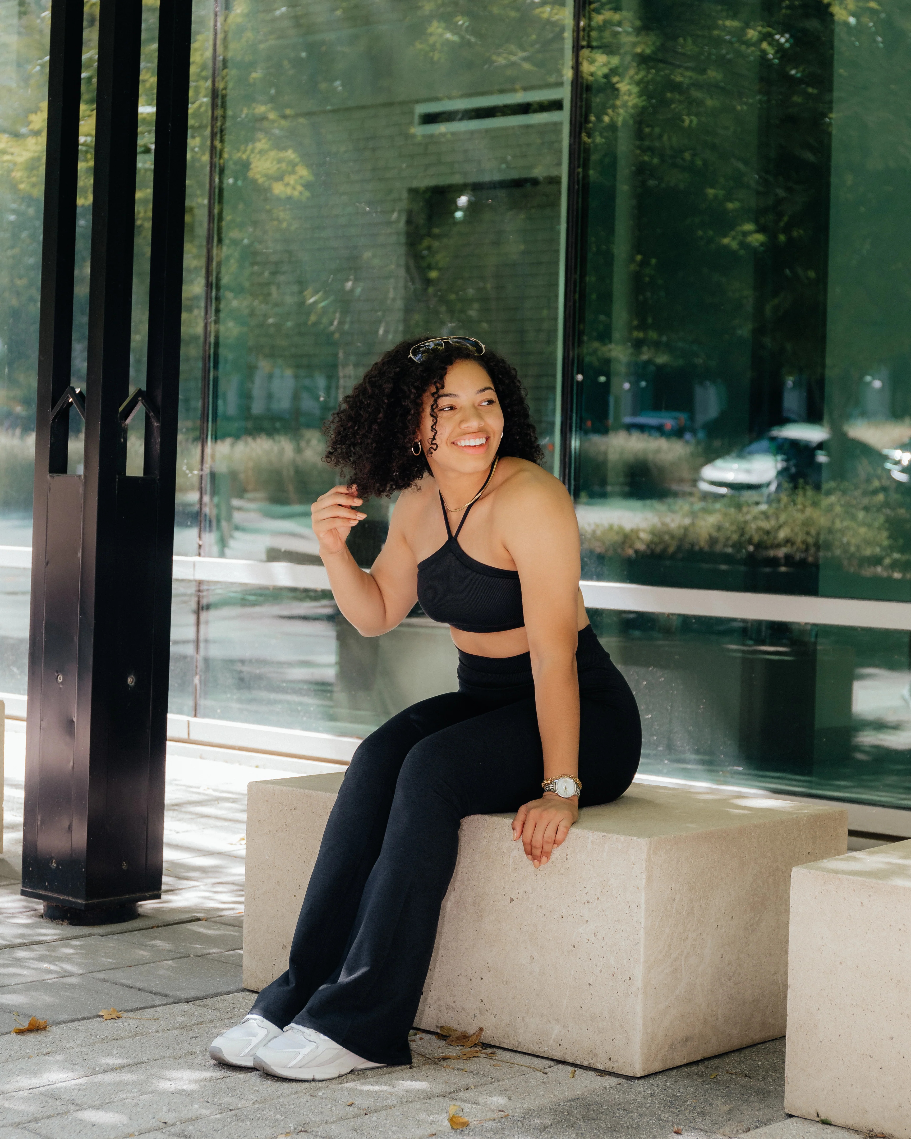 Bare Ribbed Waist Flare : 32" Black / M | P'tula
