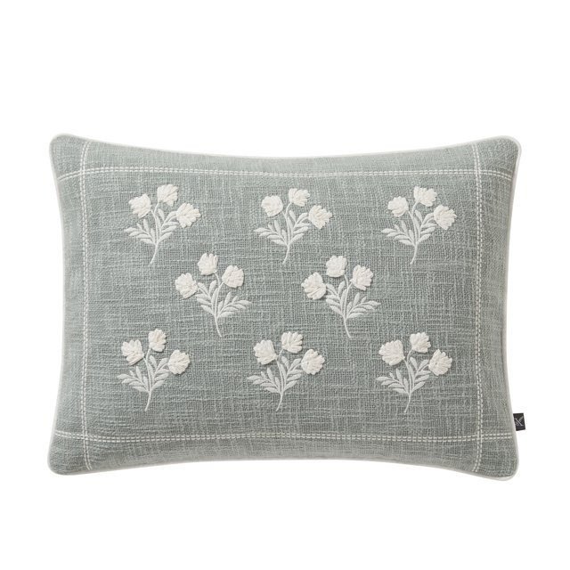 My Texas House 14" x 20" Ditsy Floral Dusty Green Reversible Cotton Decorative Pillow Cover | Walmart (US)
