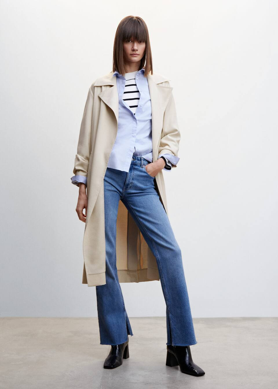 Flowy lapel trench -  Women | Mango USA | MANGO (US)