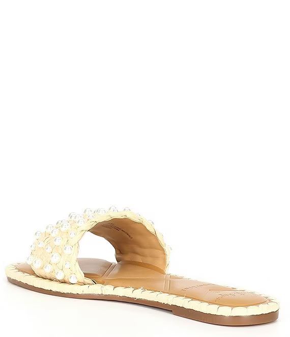 x Venita Aspen Juniper Pearl Beaded Raffia Flat Sandals | Dillard's