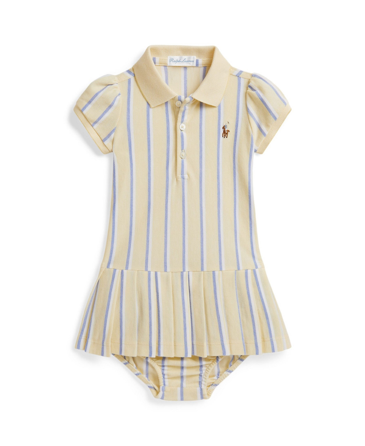 Polo Ralph Lauren Baby Girls' Striped Polo Dress and Bloomers - Wicket Yellow Multi | Macy's