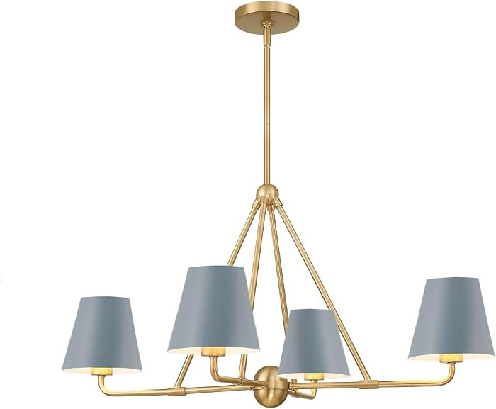 Crystorama Xavier 4 Light Vibrant Gold + Blue Chandelier | Amazon (US)