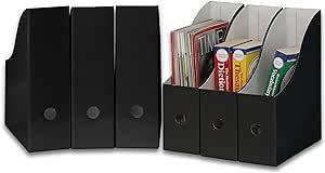 SimpleHouseware Black Magazine File Holder Organizer Box (Pack of 6) | Amazon (CA)