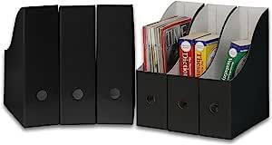 SimpleHouseware Black Magazine File Holder Organizer Box (Pack of 6) | Amazon (CA)