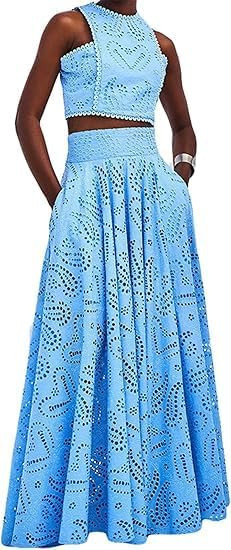 Melliflo Women's Summer 2 Piece Outfits Tank Crop Tops Long Skirt Set Sleeveless Maxi Dress with ... | Amazon (US)