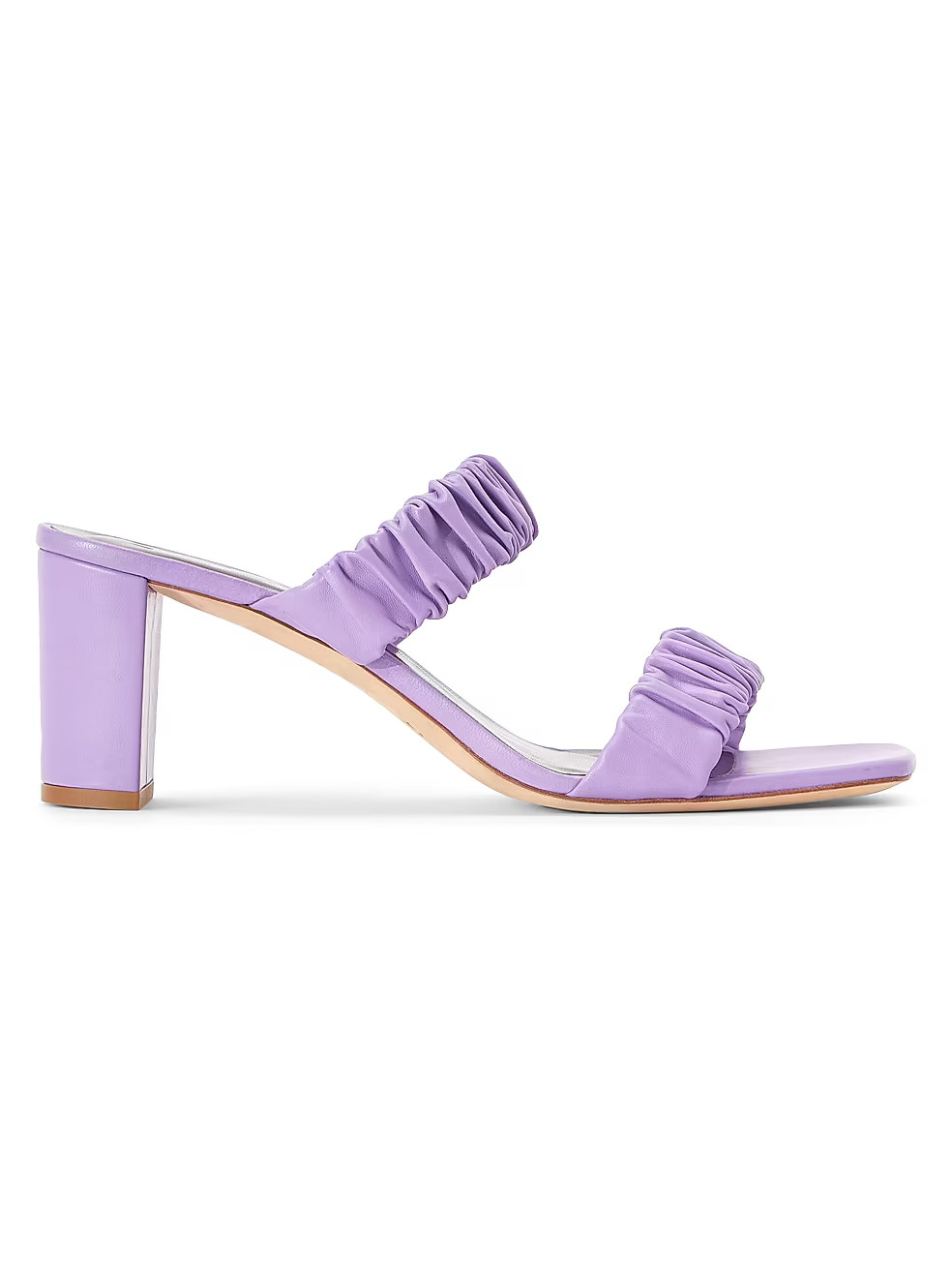 STAUD Frankie Ruched Leather Mules | Saks Fifth Avenue