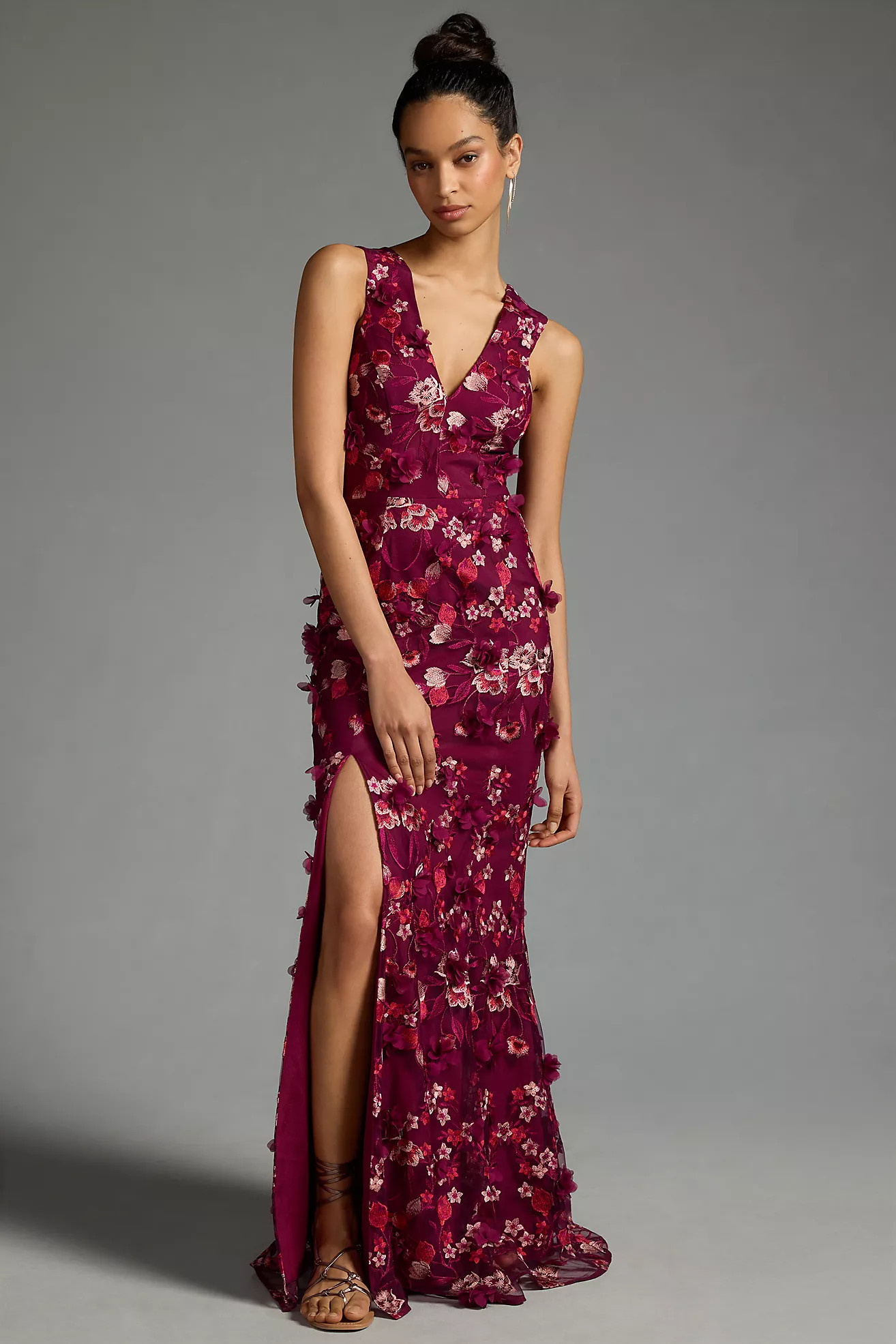 Dress The Population Sandra Floral Appliqué Dress | Anthropologie (US)