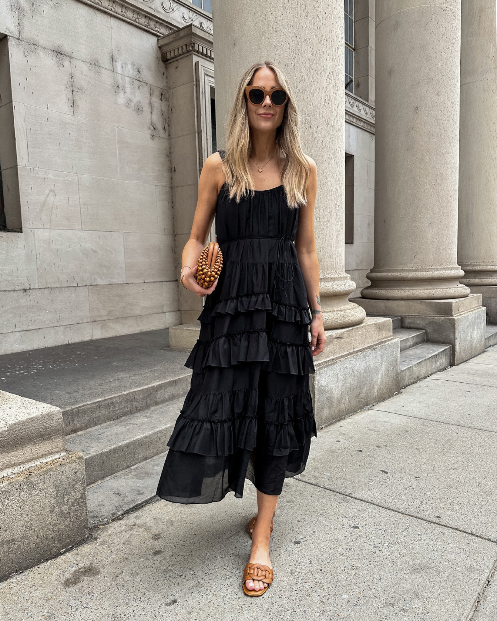 Fashion Jackson wearing black summer dress (tts), sandals, summer outfits, black dress #fashionjackson 

#LTKStyleTip #LTKFindsUnder100 #LTKOver40