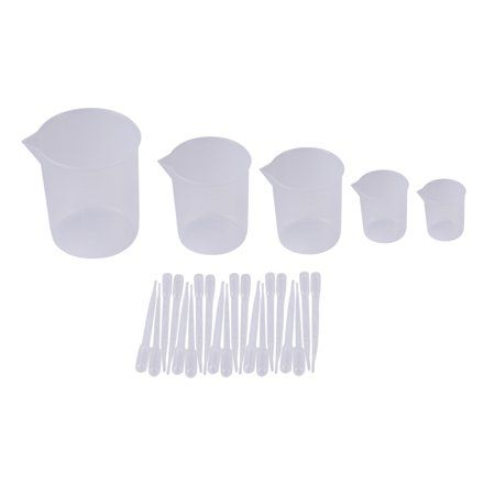 5 Sizes Plastic Beakers Measuring Cups Set(50 100 250 500 1000ML) and 20 Pack Clear 3ml Graduated Tr | Walmart (US)