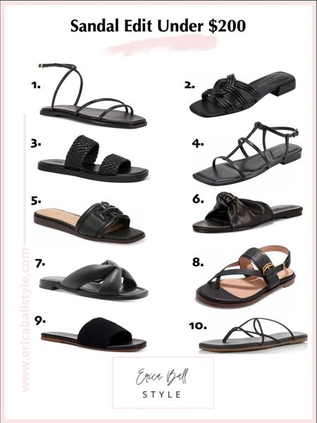 Black flat sandals favorites under $200. Capsule wardrobe shoes.

#LTKFindsUnder100 #LTKOver40 #LTKShoeCrush