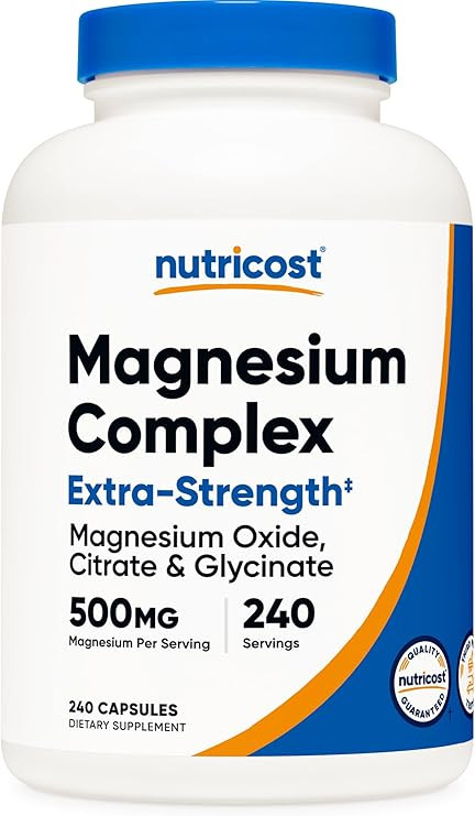 Nutricost Magnesium Complex Extra Strength 500mg, 240 Capsules - Magnesium Oxide, Citrate, and Gl... | Amazon (US)
