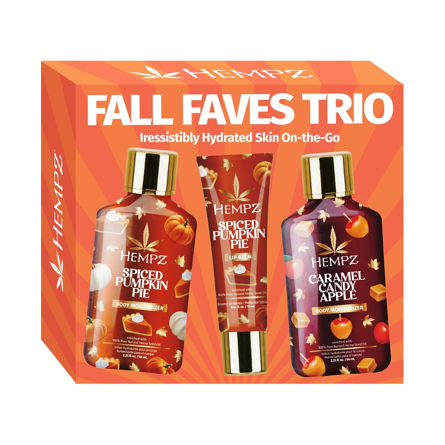 Hempz Fall Faves Trio Lotion & Lip Balm Set, Limited Holiday Run, Moisturizing and Nourishing Gift Pack, Travel Size | Amazon (US)