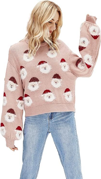 LUBOT 2021 New Women’s Christmas Funny Ugly Sweaters Embellished Pullover | Amazon (US)
