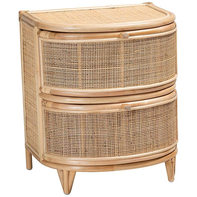 Oleta 21 1/4" Wide Natural Brown Rattan 2-Drawer Nightstand | Lamps Plus