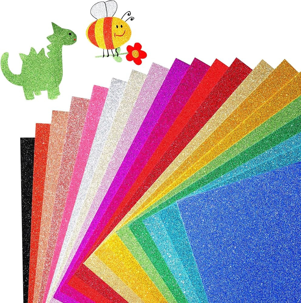 40 Sheets Glitter Cardstock, 20 Colors Premium Cardstock for Cricut, Crafts and DIY Projects, 8.5... | Amazon (US)