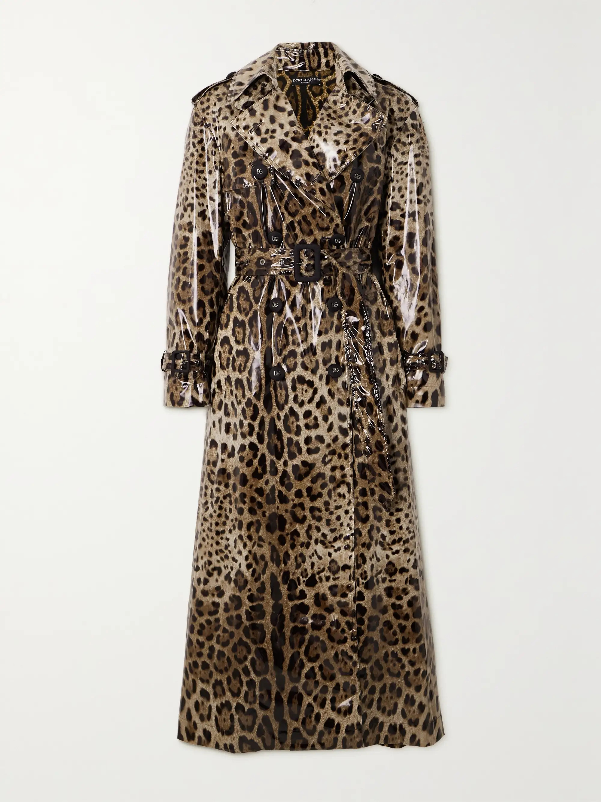 DOLCE&GABBANA Double-breasted leopard-print coated-canvas trench coat | NET-A-PORTER | NET-A-PORTER (UK & EU)