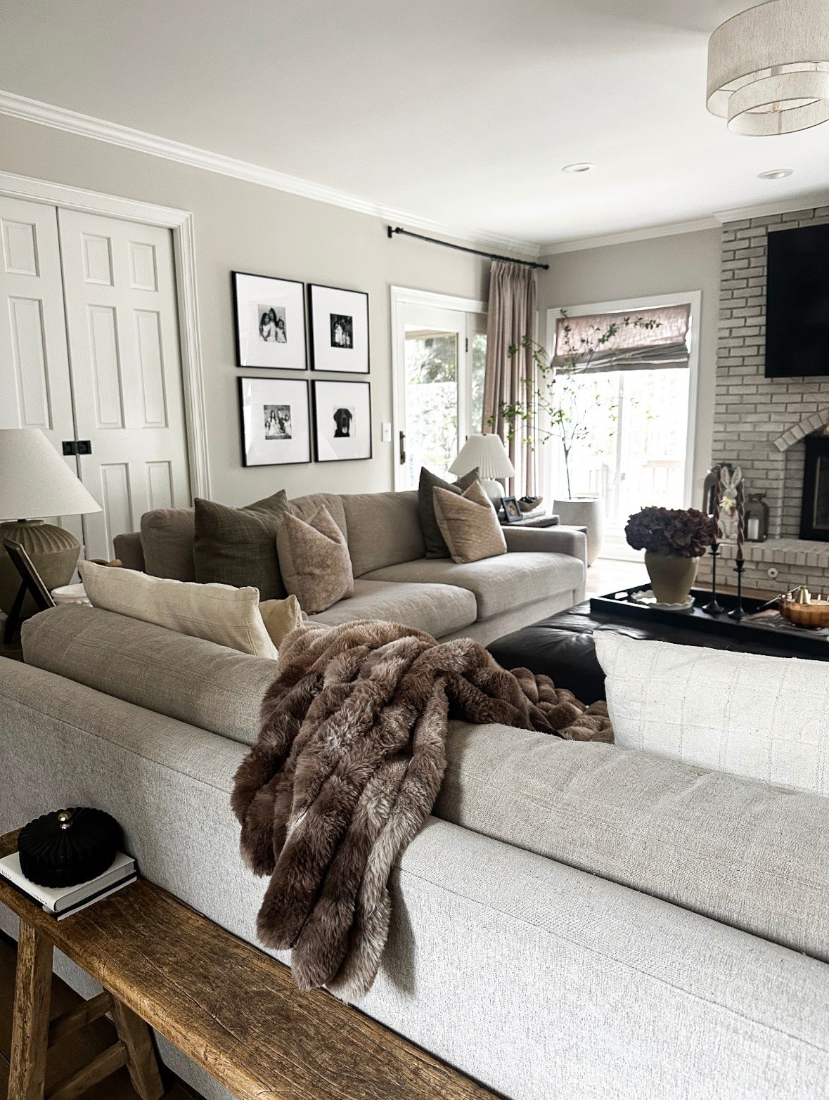 Shop this cozy view! Loving my new faux fur blanket from Amazon🤎 our living room is coming along, and I love how classic and comfy it is becoming!

#LTKHome