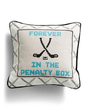 11x11 Penalty Box Needlepoint Pillow | TJ Maxx