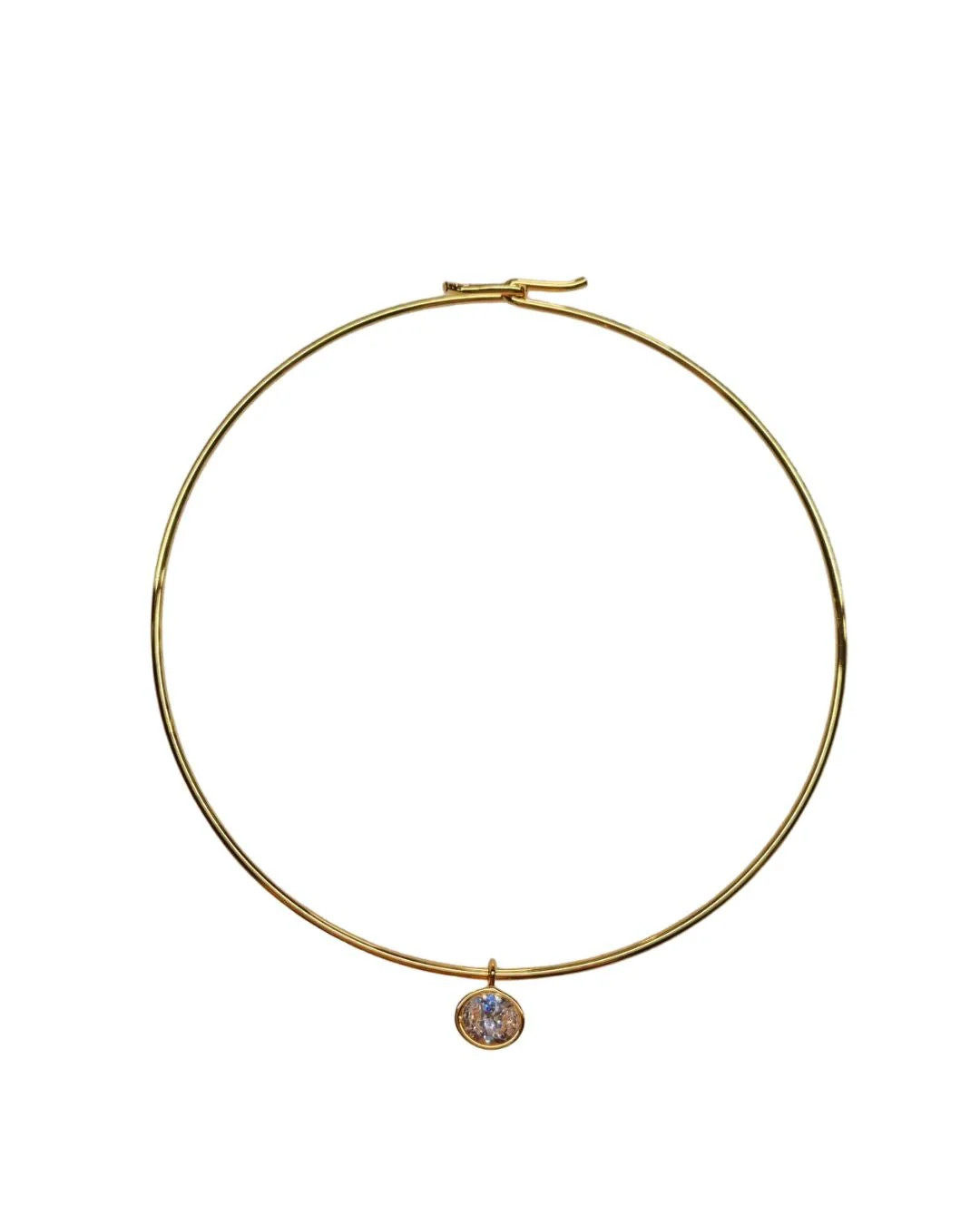 Oval Bezel Collar Necklace- 18k Gold Plated - Belle of the Ball Collection | Lisi Lerch Inc