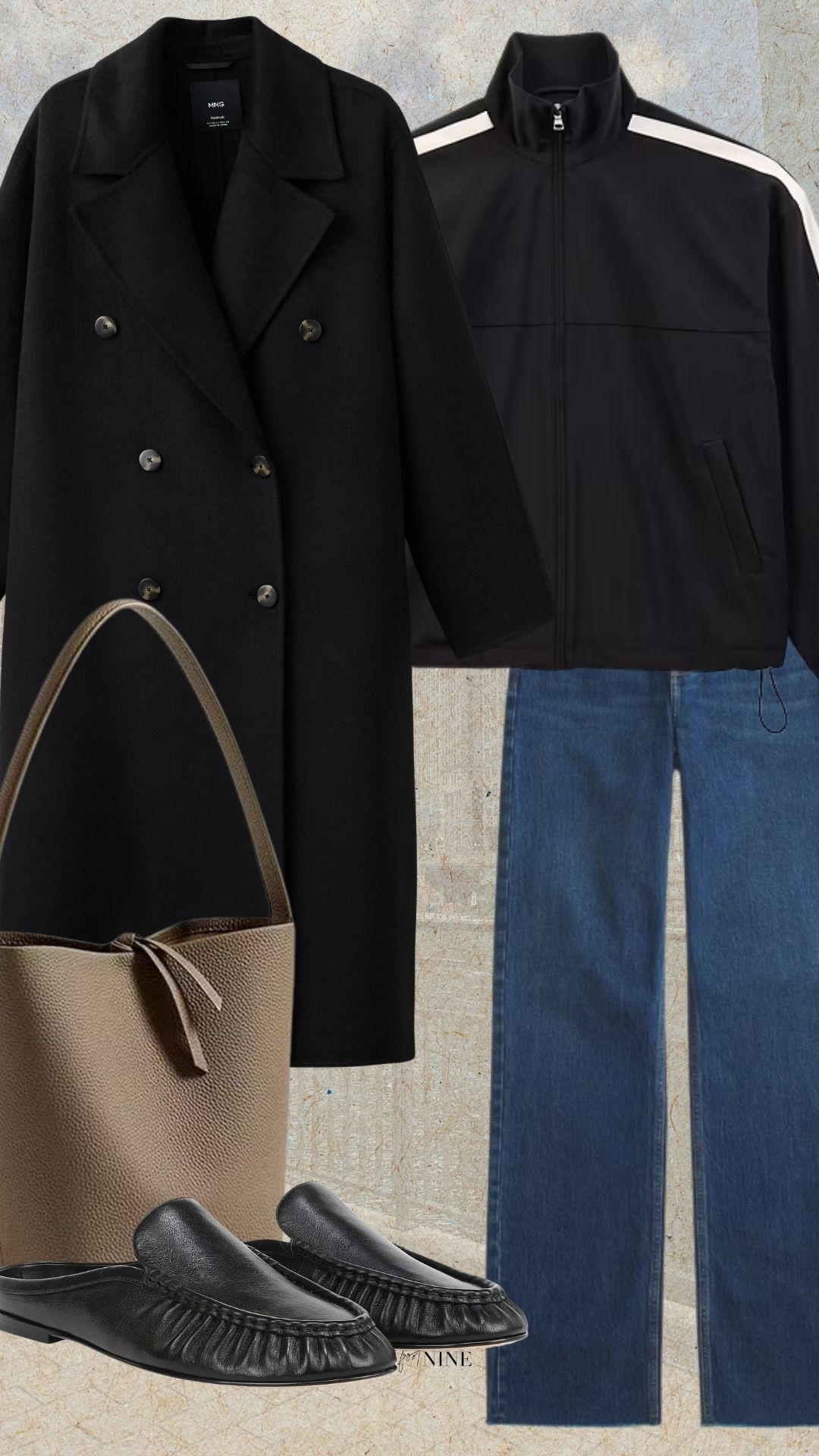 elevated casual outfit, long black coat, track jacket, leather mules 

 #LTKSaleAlert #LTKTall