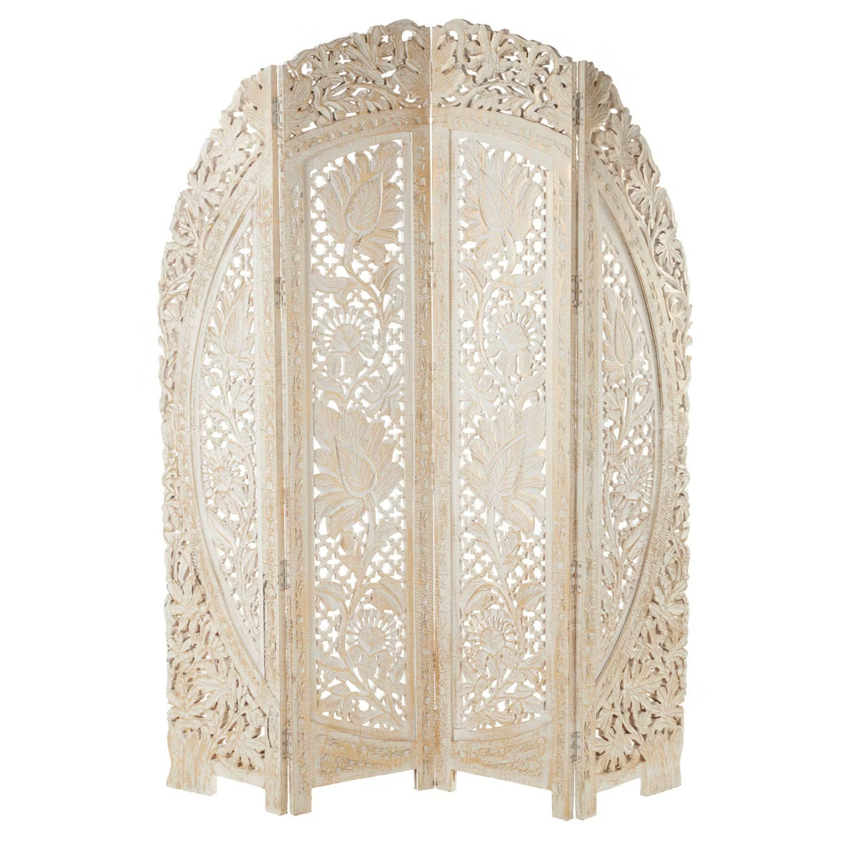 Eclectic Wood Room Divider Screen White - Olivia & May | Target
