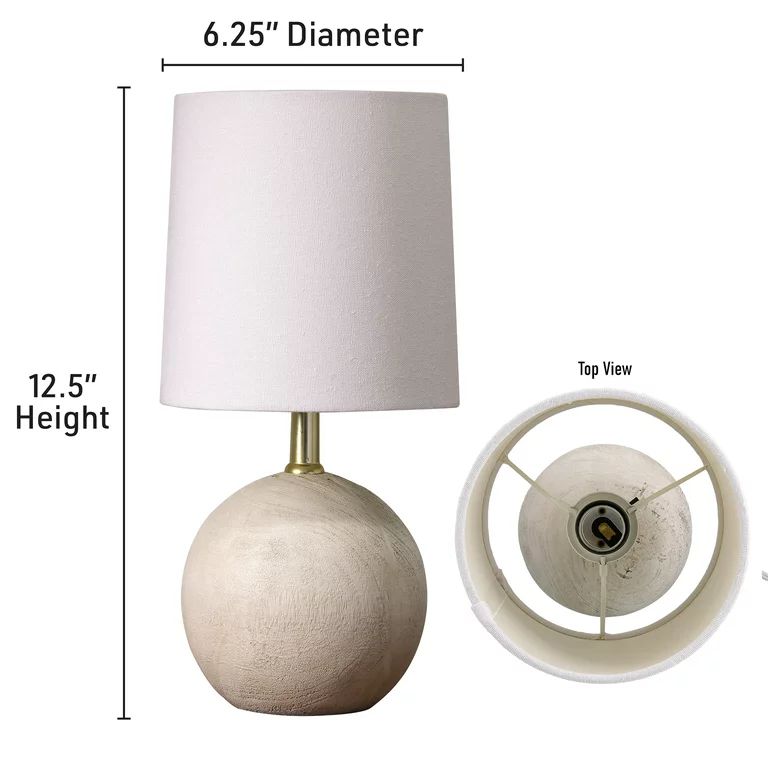 Mainstays Mini Light Wood-Textured Table Lamp, 12.75" H | Walmart (US)