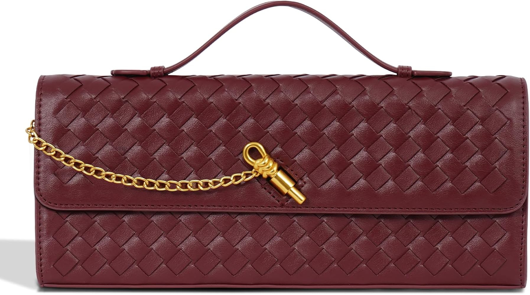 Fashion Evening Clutch Purses for Women, Woven Handbags, PU Leather Shoulder Bags Crossbody for W... | Amazon (US)