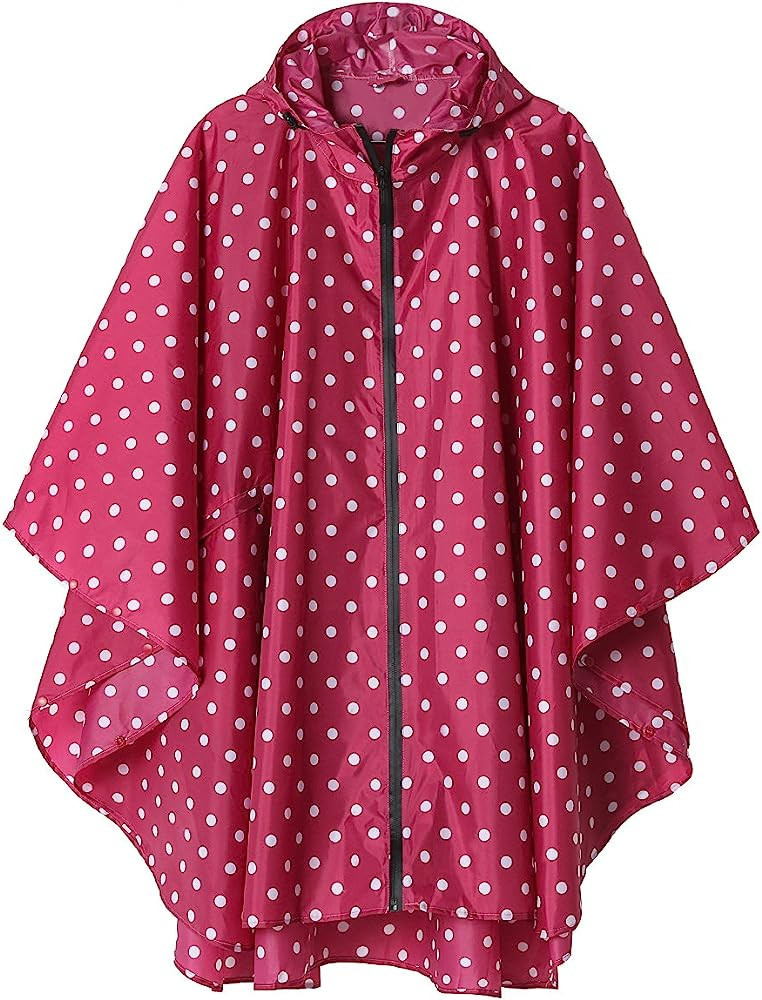 SaphiRose Rain Poncho Jacket Coat Hooded for Adults with Pockets | Amazon (US)