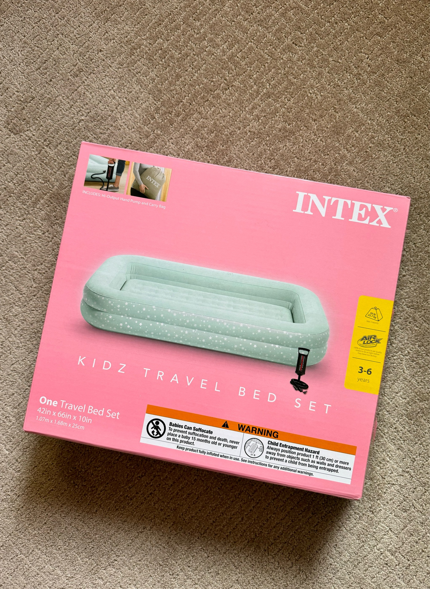 Inflatable Kidz Travel Bed Set: Includes Hand Pump and Carry Bag – Removable Mattress – Quick Inflation – Indoor Use – 28" x 52 x 4"

#LTKhome #LTKkids #LTKfamily