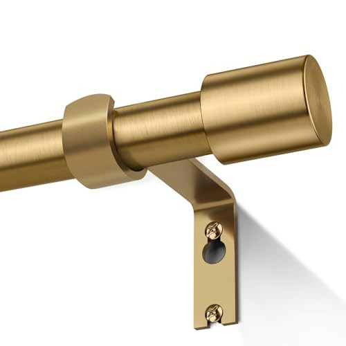 Brass Gold Curtain Rods for Windows 28 to 48, 1 Inch Decorative Antique Brass Curtain Rod Heavy Duty with Adjustable Length & Easy Installation | Amazon (US)
