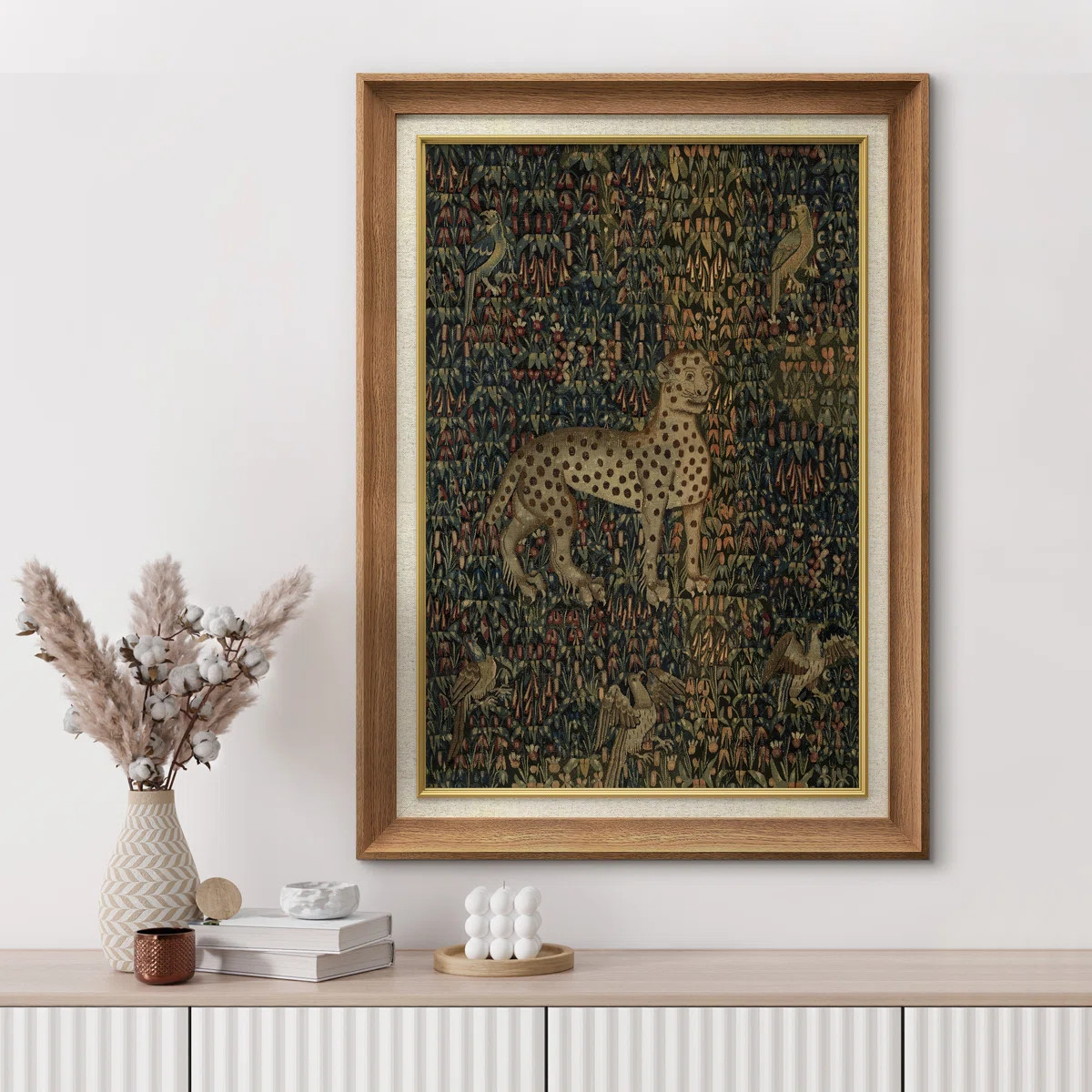 Tropical Jungle Leopard And Birds Animals Classical Botanical Illustrations Rustic French Country | Wayfair North America