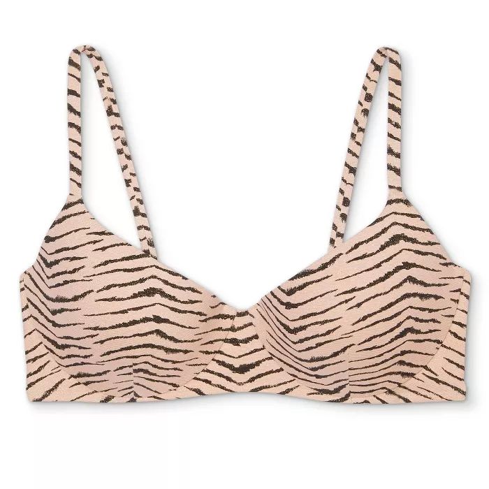 Women's Light Lift Bralette Bikini Top - Shade & Shore™ Animal Print Lurex | Target