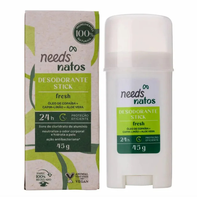 NEEDS NATOS DESODORANTE STICK FRESH 45G 1006423 | Drogasil | Drogasil BR