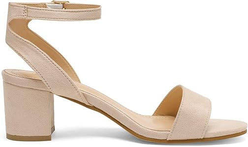 DREAM PAIRS Women's Open Toe Ankle Strap Low Block Chunky Heels Sandals Party Dress Pumps Shoes | Amazon (US)