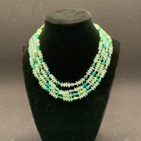 Vintage Green Crystal Necklace German Retro Fashion Jewelry, Elegant Accessory, Accessory | Etsy (US)