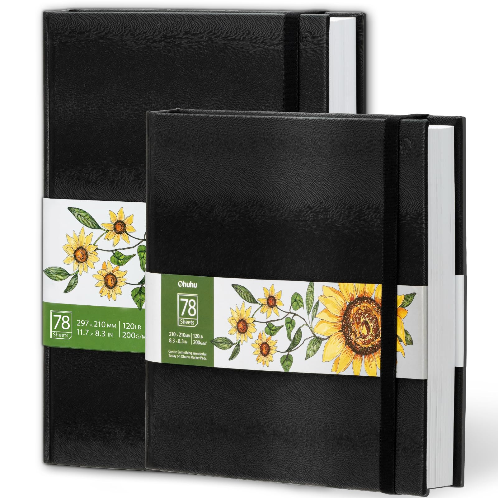Ohuhu Sketchbook Marker Paper Pad: 8.3"x8.3" Square Art Sketch Book Drawing Papers 78 Sheets/156 ... | Amazon (US)