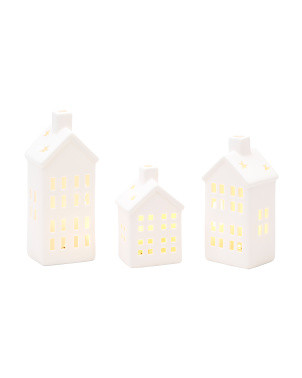 Set Of 3 Led Porcelain Houses | TJ Maxx