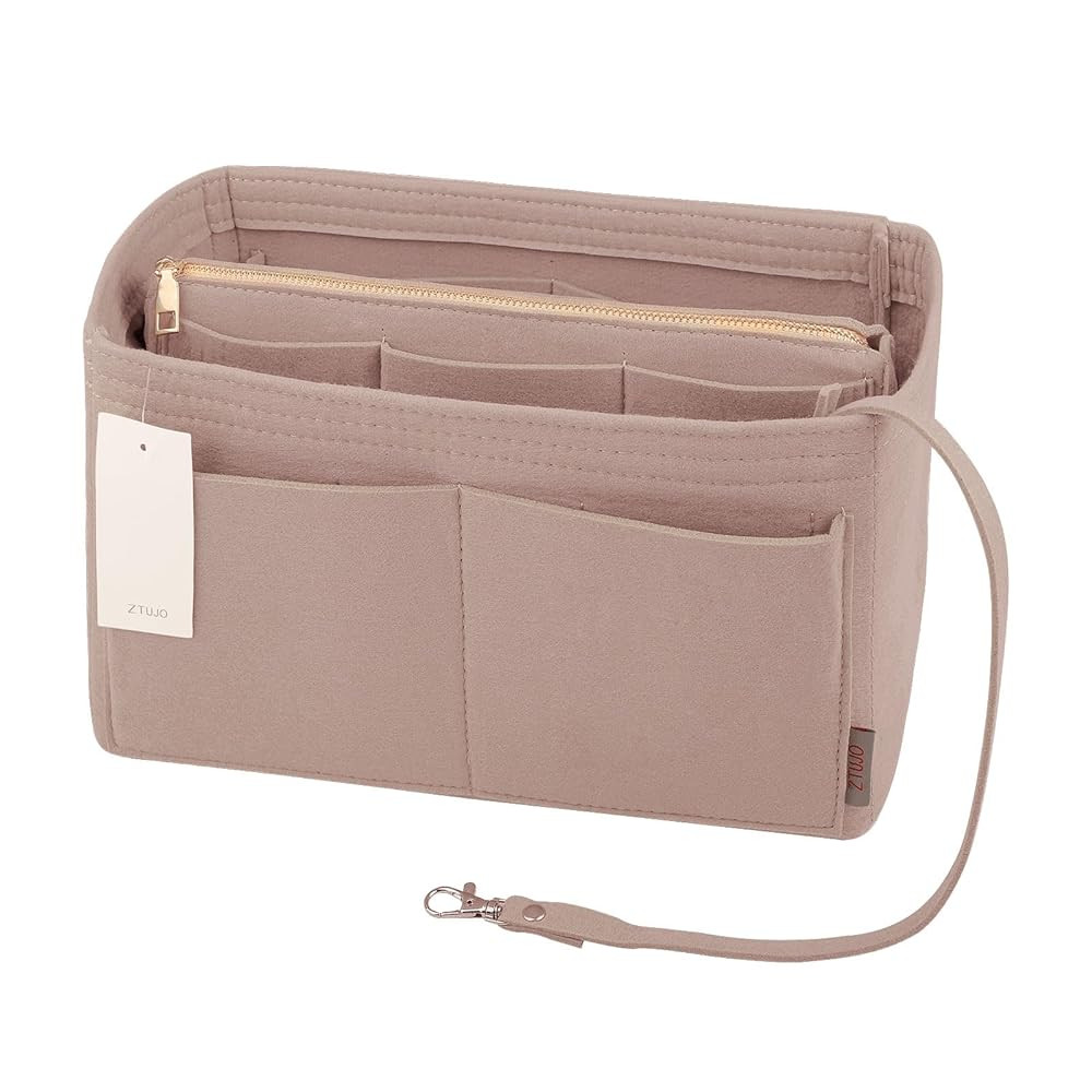 ZTUJO Purse Organizer Insert, Felt Bag Organizer with Metal Zipper, Handbag & Tote Shaper, For Sp... | Amazon (US)