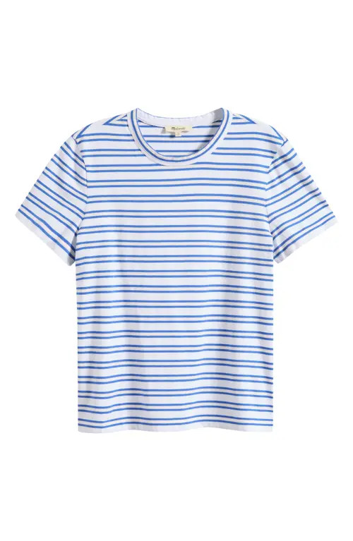 Madewell Perfect Crewneck Cotton Jersey T-Shirt in White at Nordstrom, Size Large | Nordstrom