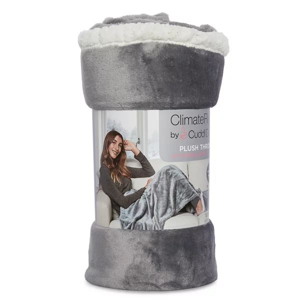 ClimateRight by Cuddl Duds Foot Pocket Plush Throw - Solid Gray, Size 50" x 70" - Walmart.com | Walmart (US)