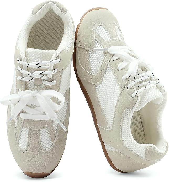 Etebella Womens Retro Lace Up Sneakers Comfortable Lightweight & Non Slip Walking Shoes Round Toe... | Amazon (US)