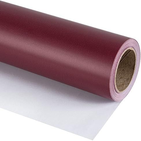 RUSPEPA Wine Red Wrapping Paper Solid Color- Mini Roll - for Christmas, Wedding, Birthday, Shower... | Amazon (US)