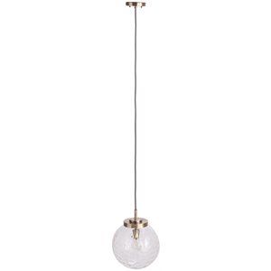SEI Furniture Predshire Iron Metal/Glass Globe Pendant Lamp in Brass | Cymax