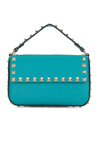 Valentino Garavani Rockstud Pouch in Ultramarine Green | FWRD | FWRD 