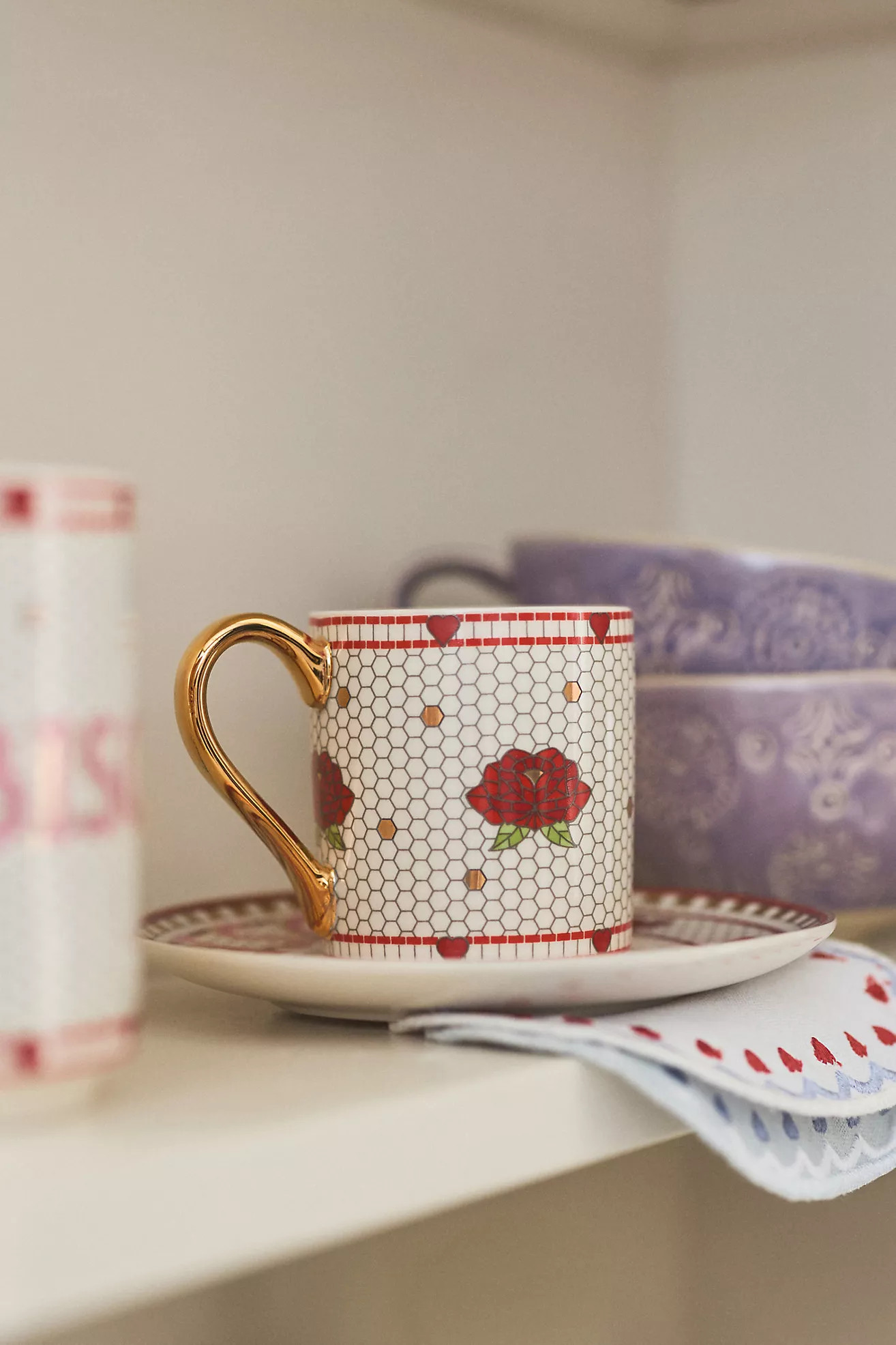 The Bistro Tile Stoneware Mug: Valentine's Edition | Anthropologie (US)