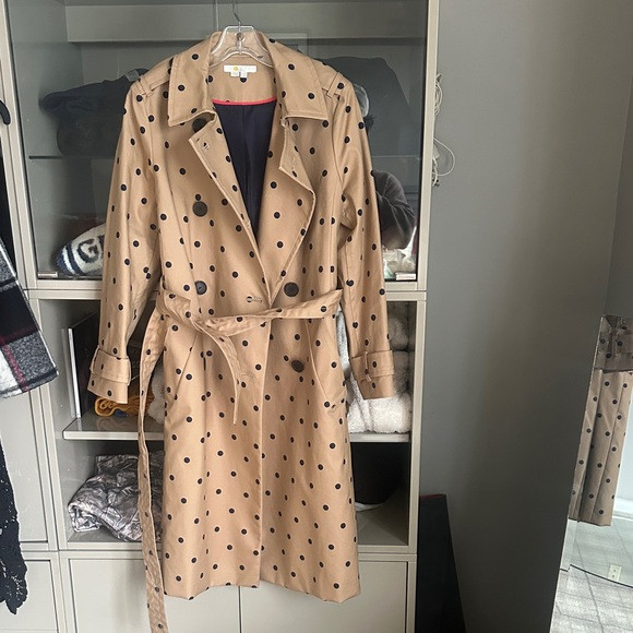 Boden Tan Polka Dot Trench Coat | Poshmark