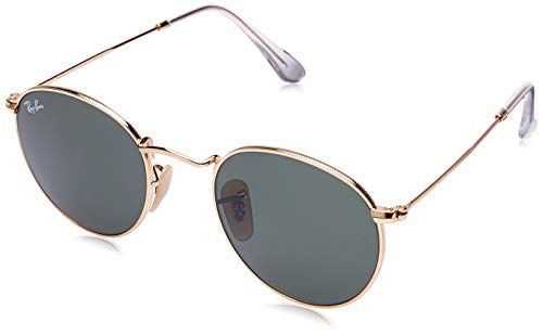 Ray-Ban RB3447 Round Metal Sunglasses, Gold/Green, 47 mm | Amazon (US)